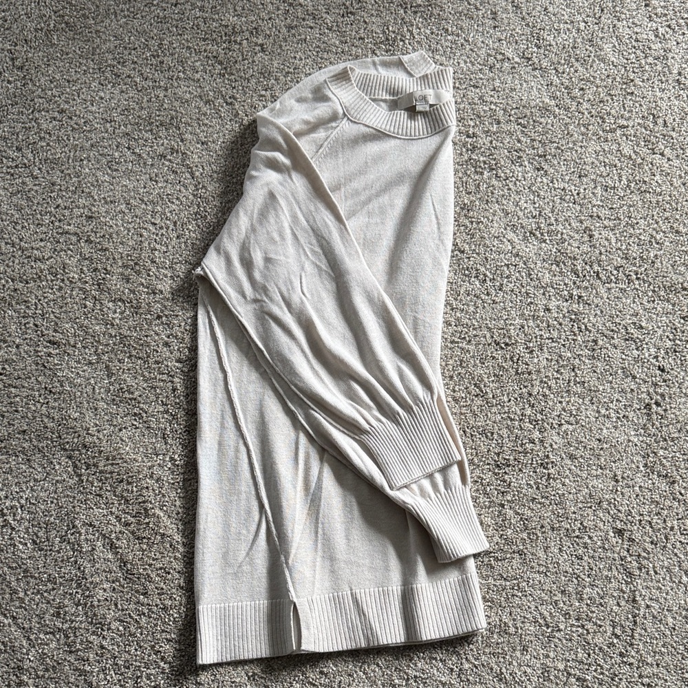 LOFT Off-White Ribbed Sweater - Picture 1 of 3